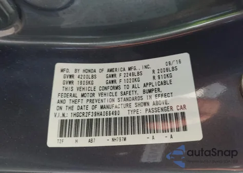 2017 Honda Accord Lx from USA, damaged, VIN 1HGCR2F39HA066490